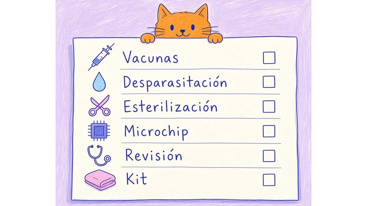 Infografía ilustrada con una lista de verificación de seis elementos que puede incluir una adopción